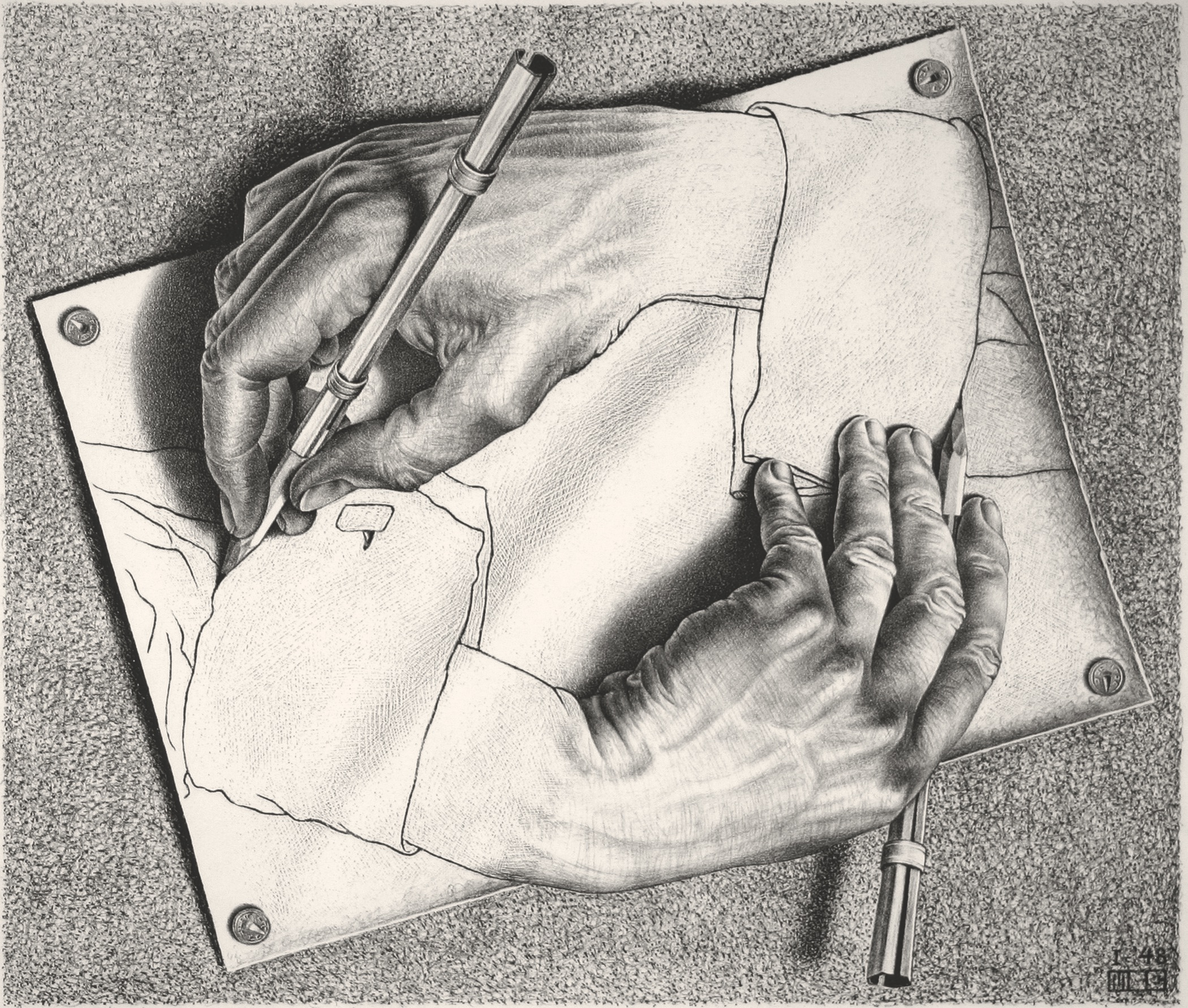9 Drawing Hands Woman Around Town