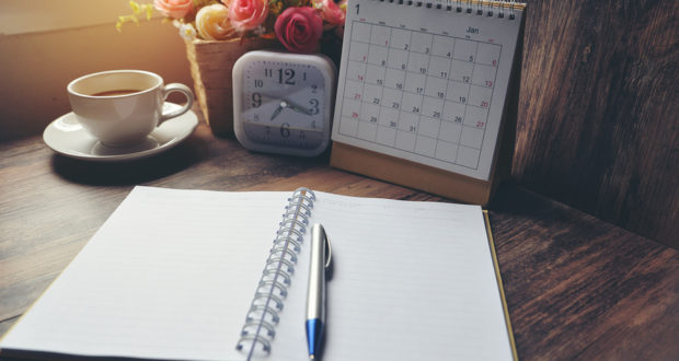 Desktop Calendar 2019 ,cup Of Coffee Place On Office Desk.calend