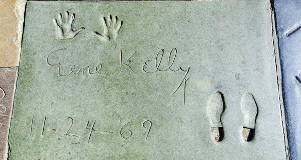 Gene Kellys Handprints In Hollywood Boulevard In The Concrete Of