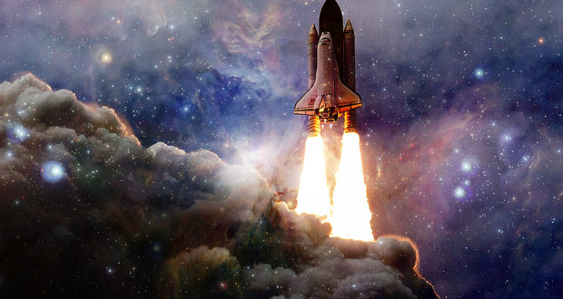 Spacecraft Launch Into Space. Beauty Of Outer Space. Billions Of